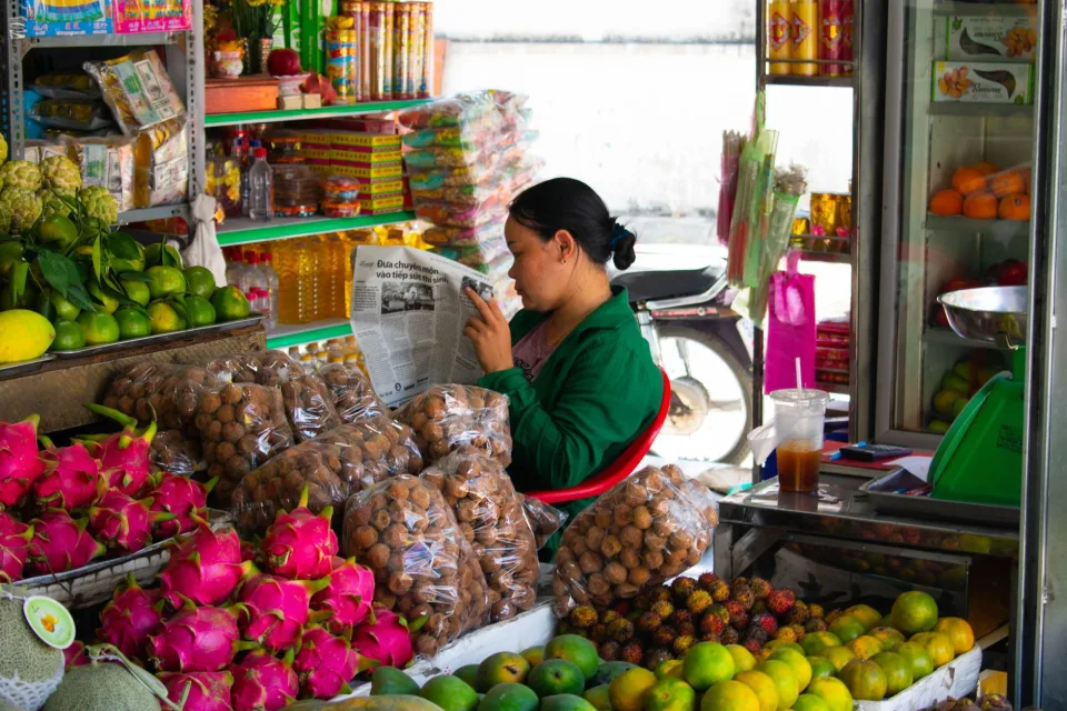 Sạp rau củ tươi